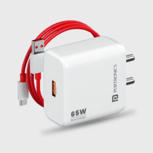Portronics Adapto 65A high speed dual port wall charger